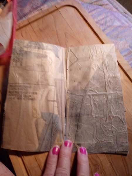 Faux Tea-Dyed Paper Using  Pattern Paper - stick pattern paper down