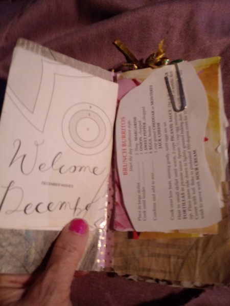 Faux Tea-Dyed Paper Using Pattern Paper - use large paper clips to hold contents in journal