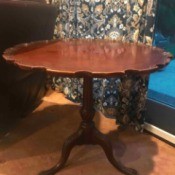 Value of a Vintage Pie Crust Table - with flat top and decorative cut edge