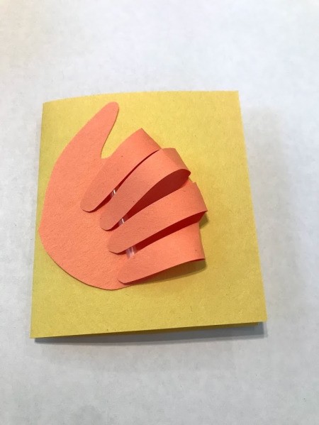 Thumbs Up Father's Day Card - glue hand to the front of a folder piece of paper