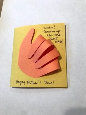 Thumbs Up Father's Day Card - front of finished card with greeting on the front