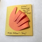 Thumbs Up Father's Day Card - front of finished card with greeting on the front