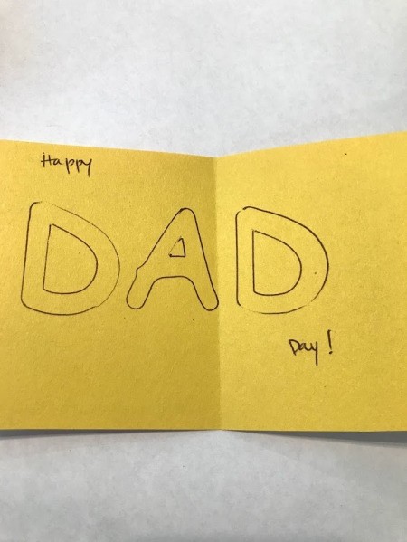 Thumbs Up Father's Day Card - add message to inside