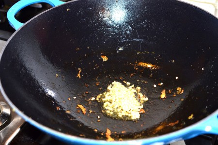 stir frying garlic