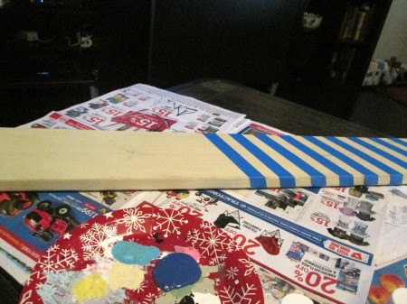 Making A Patriotic Flag With Left Over Wood - use painter's tape to mark stripes
