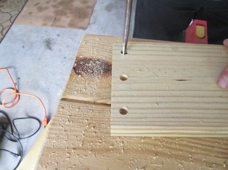 Making Super Easy Wooden Bookends - pre-drilling holes to countersink screws