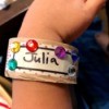 Making Paper Roll Kids' Cuff Bracelets - finished cuff bracelet on child's wrist