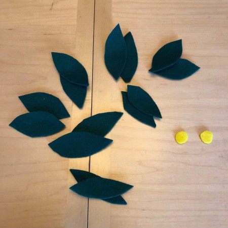 Home Banner - cut out leaves and 2 circles for the centers of the flowers