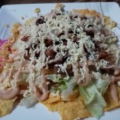 Nachos from Leftovers on plate