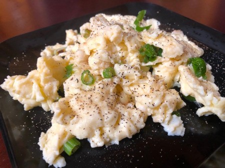 Scallion Scrambled Eggs on plate