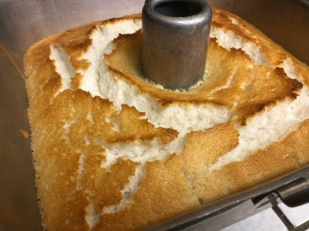 baked cake in tube pan