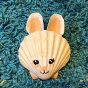 Make a Bunny from Shells - scallop and mussel shell bunny face