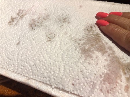 patting pork dry with paper towel