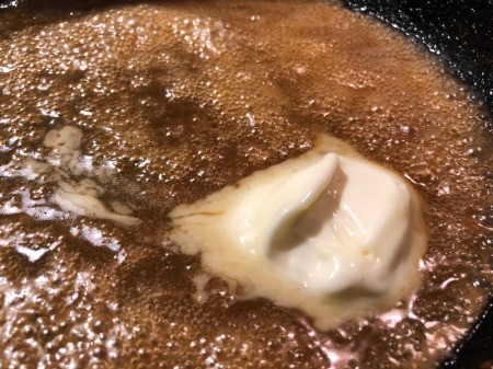 adding butter & reducing sauce