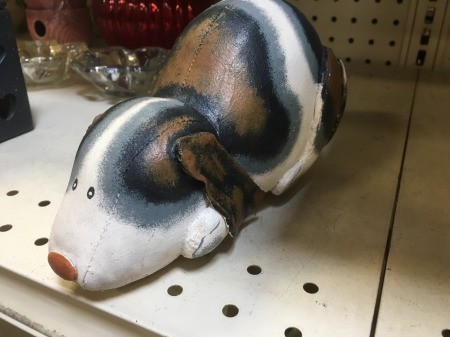 Identifying a Painted Leather Stuffed Bunny - white, black, gray, and brown stuffed bunny
