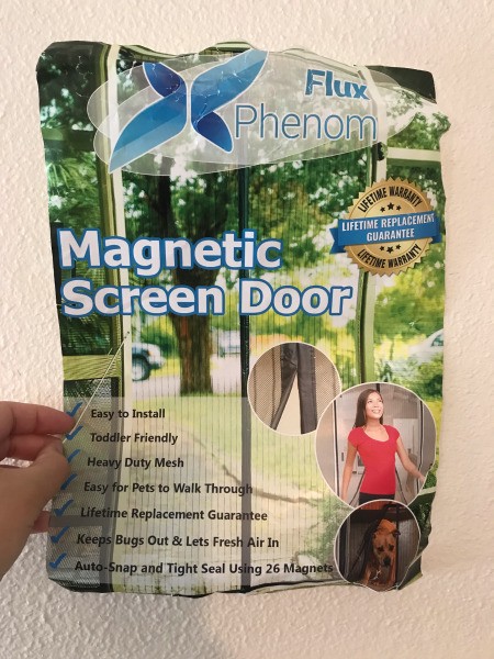 Packaging for a magnetic screen door.
