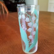 Identifying Drinking Glasses - tall glass with a lily of the valley design