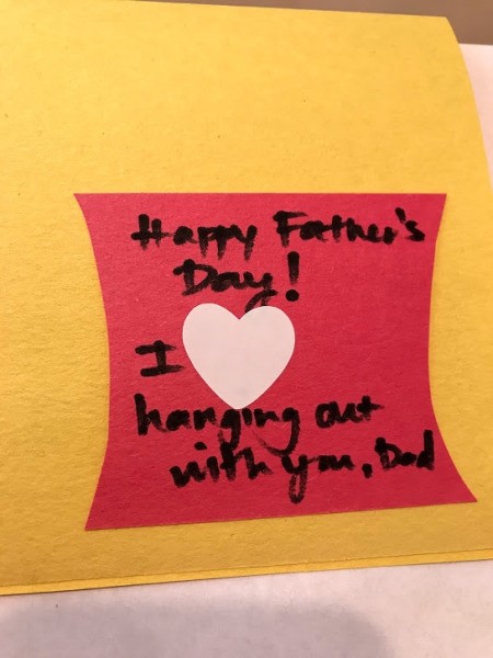 Toddler Handprint Monkey Father's Day Card - write message on a piece of paper and attach to front of the card