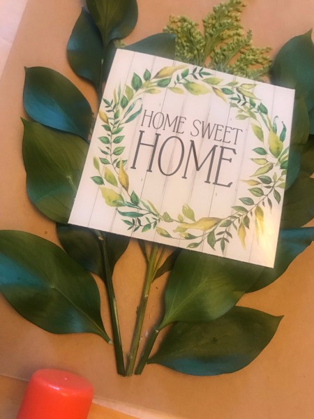 Home Sweet Home Framed Leaves Wall Hanging