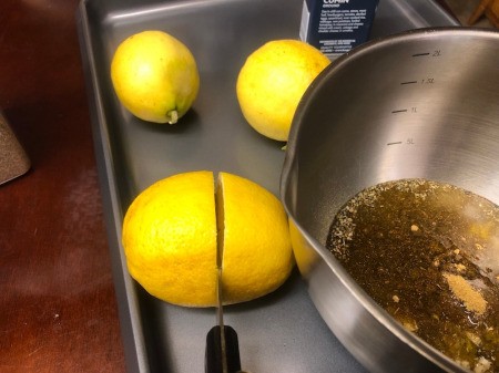 cutting lemon for marinade