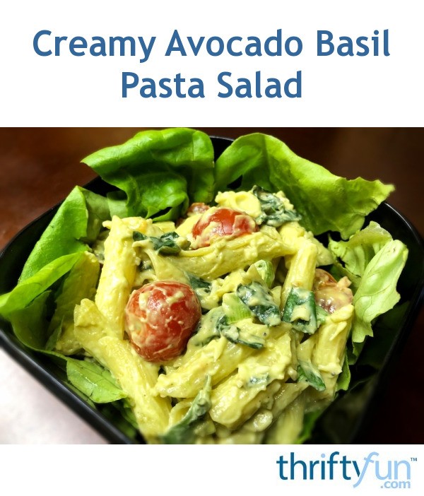 Creamy Avocado Basil Pasta Salad ThriftyFun