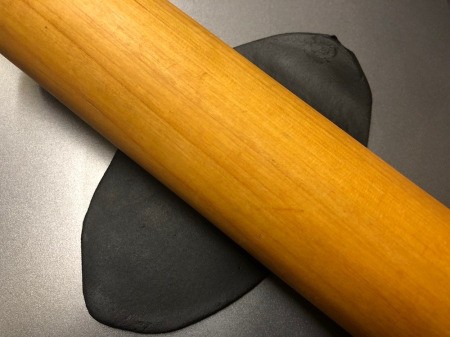 Fondant Sushi Cupcake Toppers - knead and roll black fondant for nori, cover with plastic wrap to keep from drying out