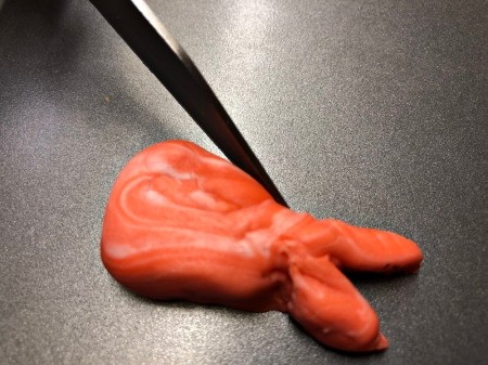 Fondant Sushi Cupcake Toppers - create a shrimp shape and taper the tail ends so that they are quite thin