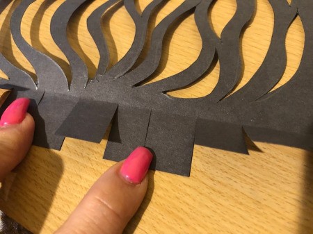 Paper-Cut Mason Jar Light - cut notches in the 1 inch fold