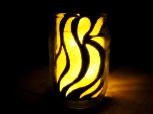 Paper-Cut Mason Jar Light - lighted jar