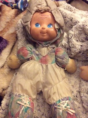 Identifying Vintage Childhood Dolls - soft bodied doll with molded plastic face