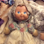 Identifying Vintage Childhood Dolls - soft bodied doll with molded plastic face