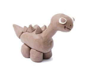 dinosaur made out of brown playdough