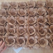 Making Egg Carton Flowers - an array of finished egg tray flowers