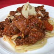 Mushroom Pepper Beef Bolognese on plate