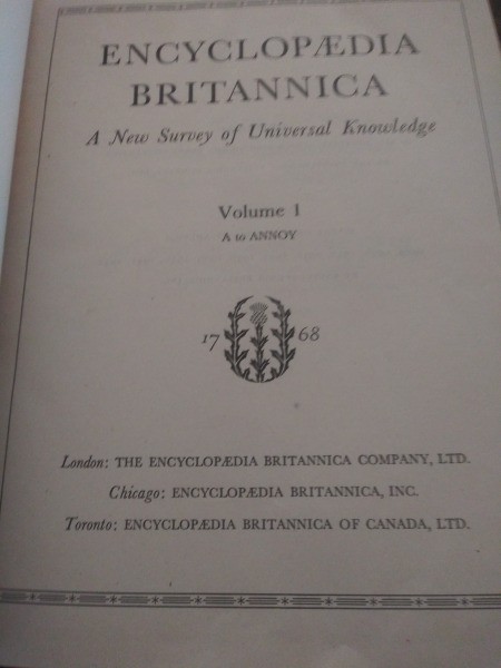 Value of 1768 Encyclopedia Britannica
