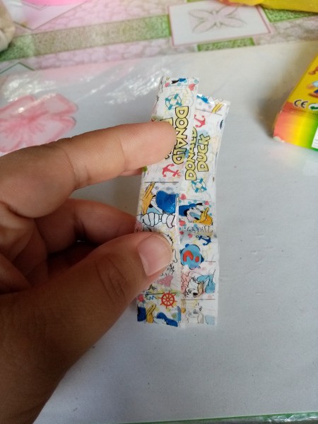 Waterproof Washi Tape Book Bag Tag - remove them from the plastic and stick together back to back