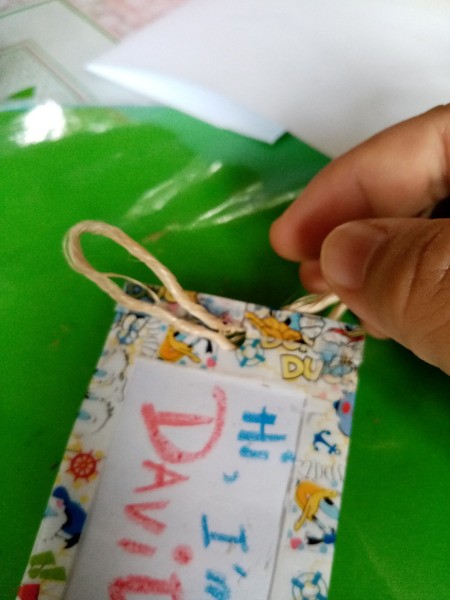 Waterproof Washi Tape Book Bag Tag - insert a piece of string in the hole to tie the tag to your bag