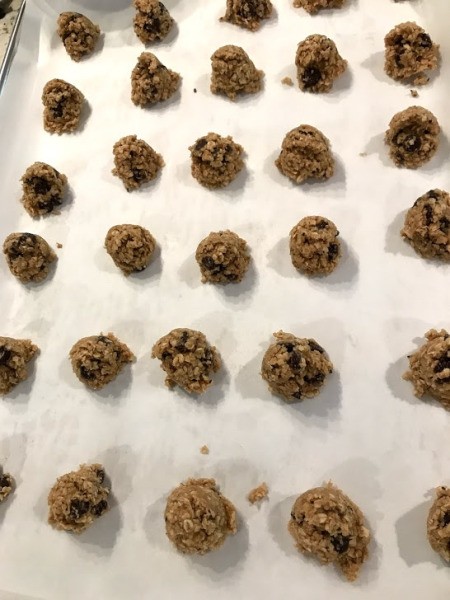 Chocolate Chip Oatmeal Ball Cookies