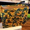 Covering a Recycled Box With Fabric - finished box covered with sunflower fabric