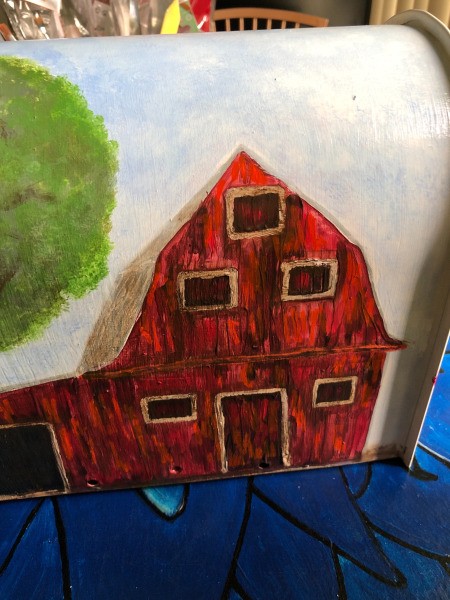 Sealant for Outdoor Acrylic Art Project - painted barn on a mailbox