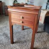 Age and Value of a Brandt Side Table - two drawer side table with a decorative raised edge around the top