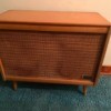 Value of Zenith Cabinet Record Player - rather plain stereo cabinet with large area covered with cloth over the speakers