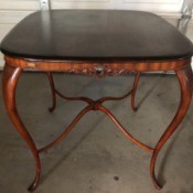 Identifying an Antique Table - delicate antique wood table with dark top