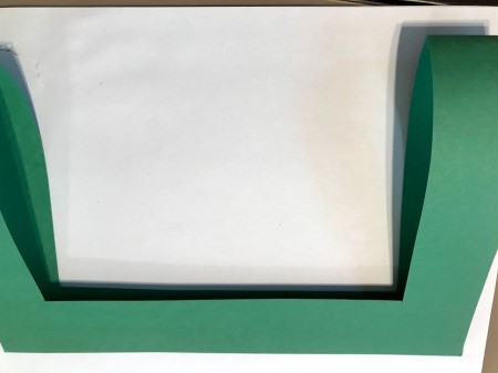 Turtle Framed Art - cut a rectangle out of the folded sheet of construction paper