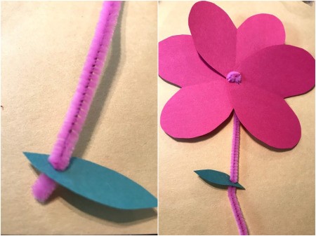 Heart Flowers Decoration - thread on a leaf, it will stay in place
