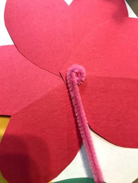 Heart Flowers Decoration - and on the back to keep the petals in place