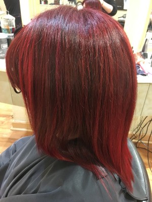 Hair Too Red After Coloring - streaks of very red hair after dyeing