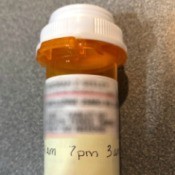 A post-it note strip as a pill reminder.