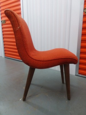 Identifying Vintage Dining Chairs - orange upholstered chair