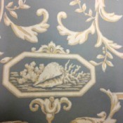 Finding Discontinued York Wallpaper - blue background with floral and shell motif